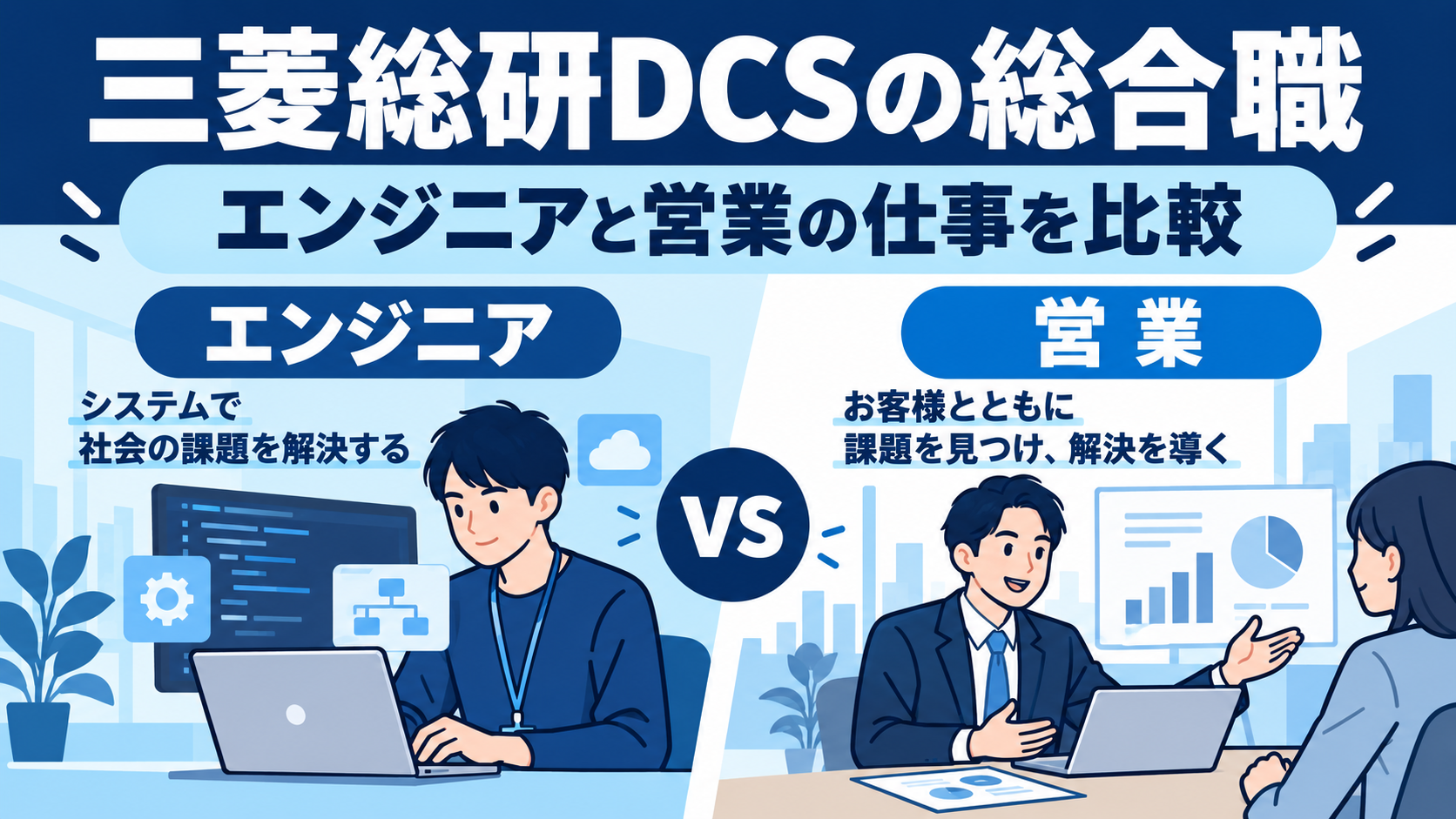 三菱総研DCSの総合職｜エンジニアと営業の仕事を比較