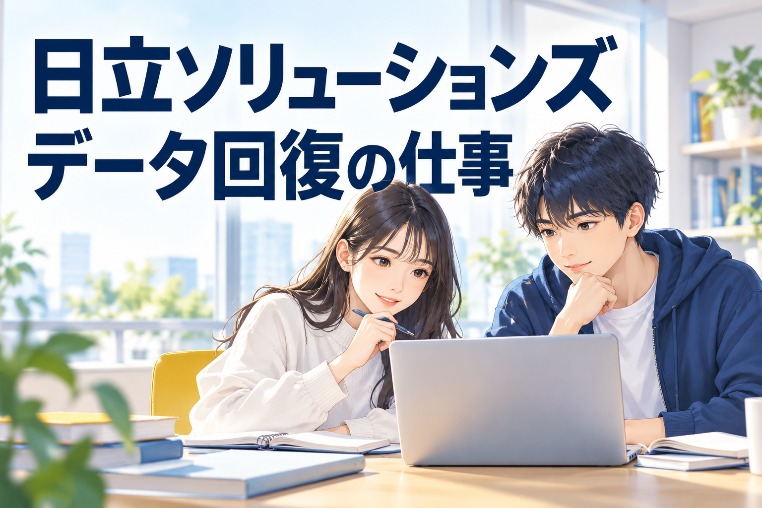 日立ソリューションズのデータ回復の仕事を調べる架空の学生