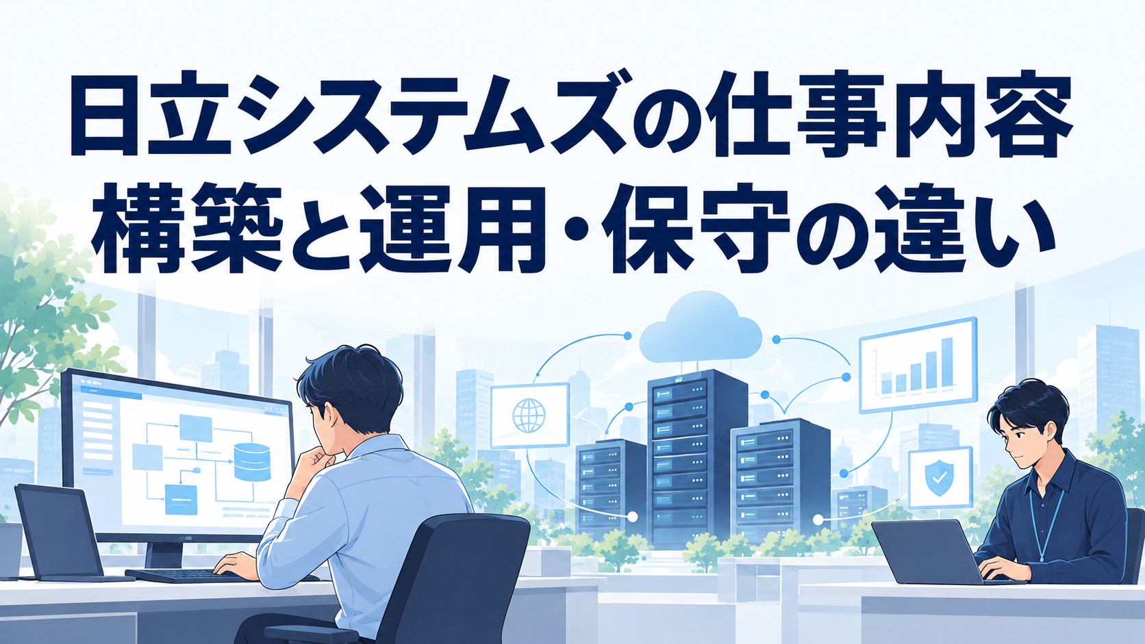 日立システムズの構築と運用・保守の仕事内容を紹介する専用表紙