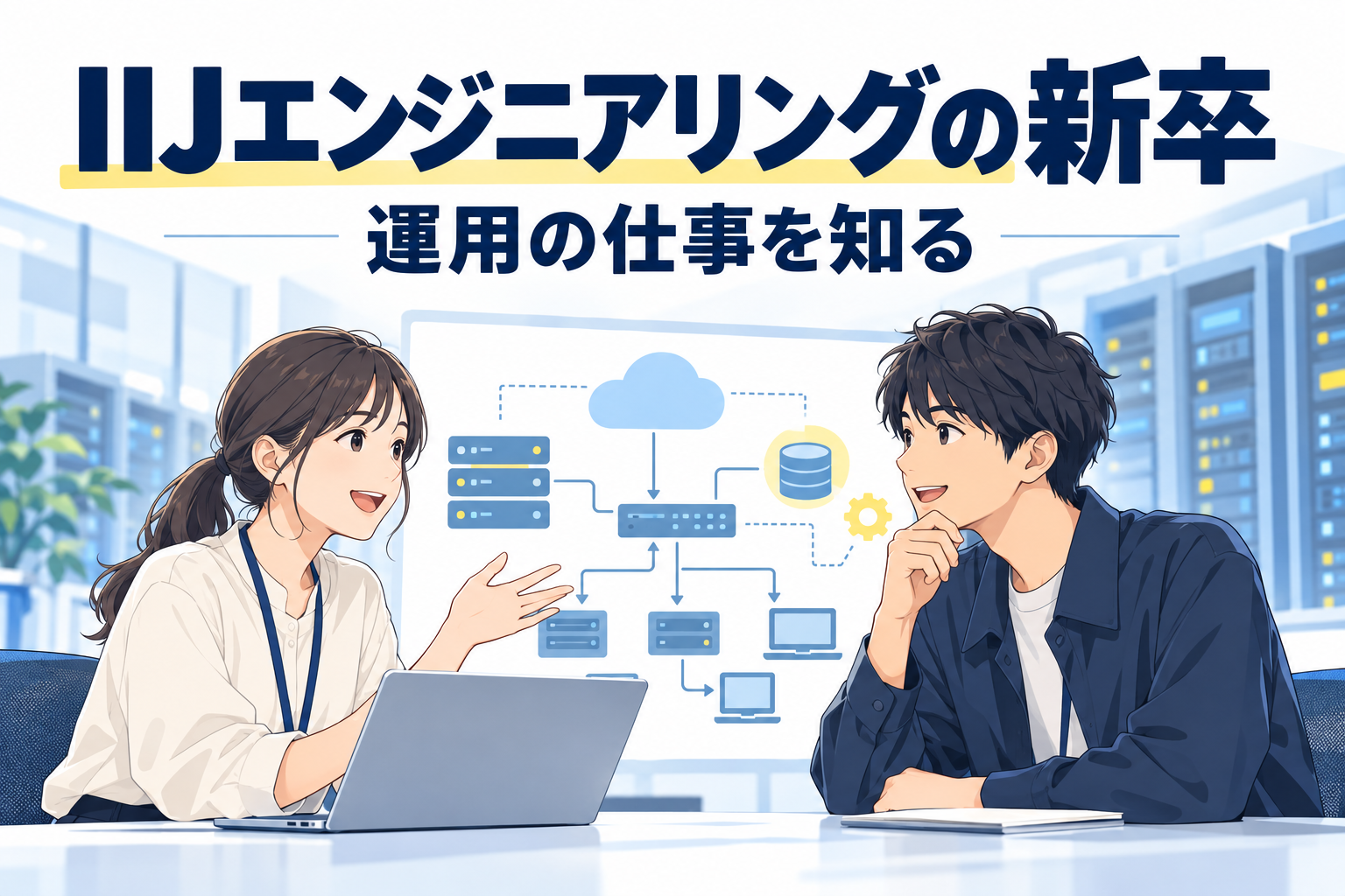 IIJエンジニアリングの新卒と運用の仕事を紹介する表紙