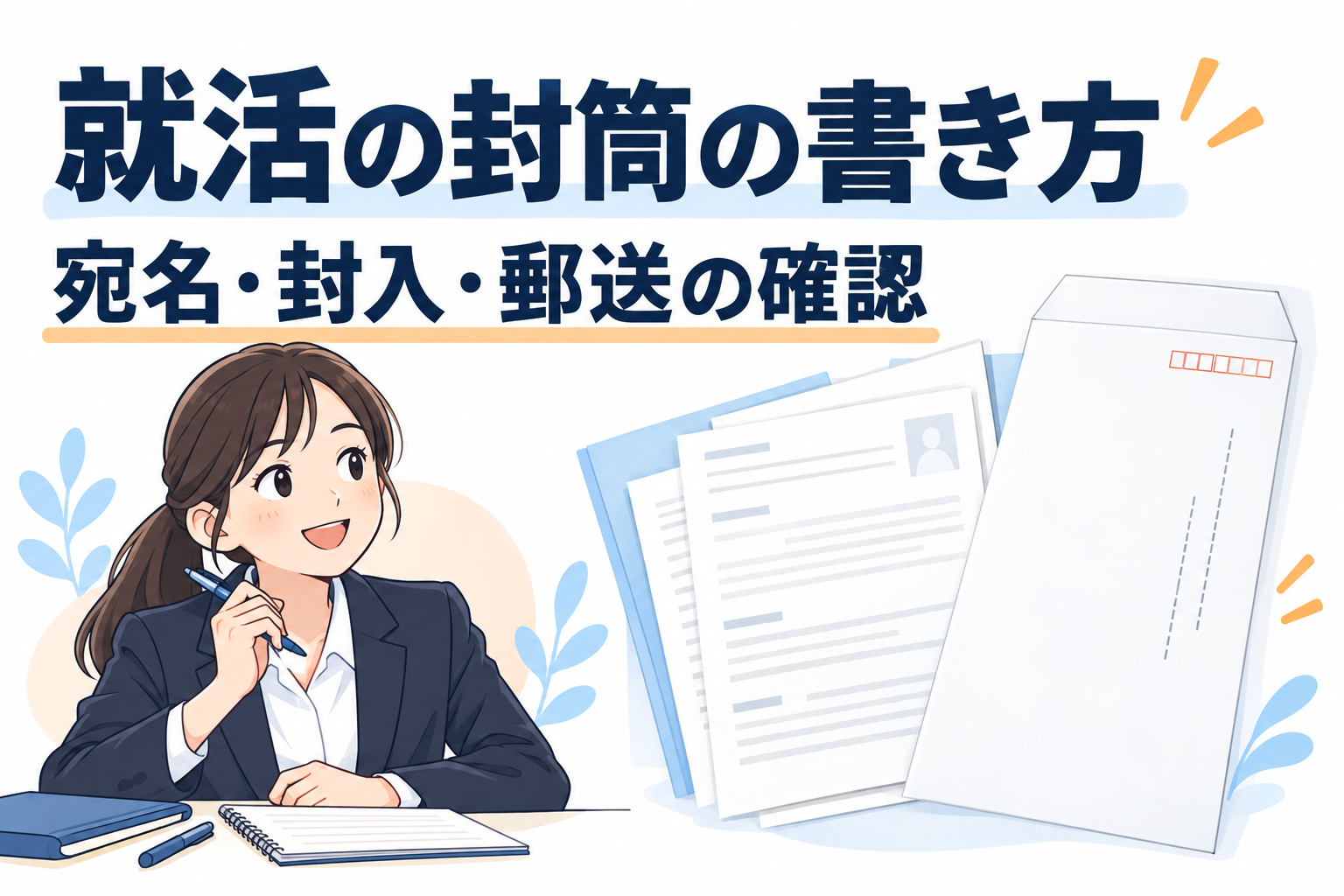 就活の封筒の書き方｜宛名・封入と郵送方法の確認