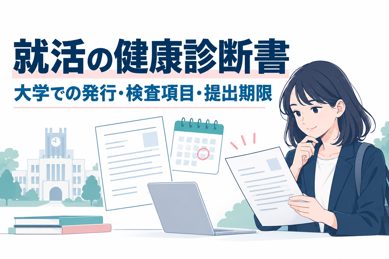 就活の健康診断書・大学での発行と検査項目・提出期限の確認