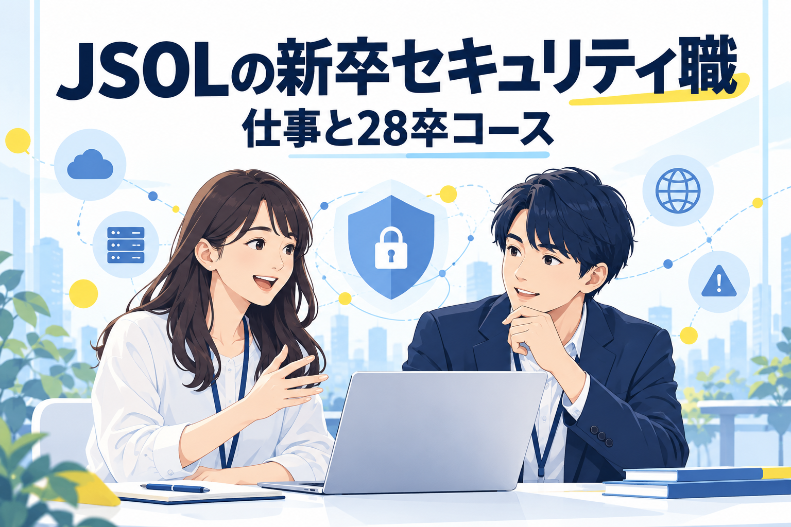 JSOLの新卒セキュリティ職と28卒コースを紹介する表紙