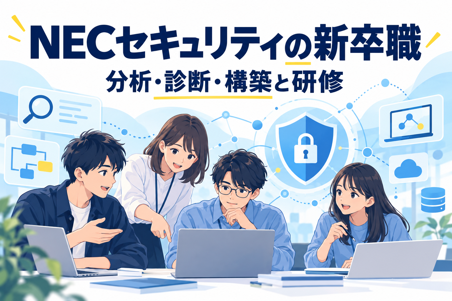 分析・診断・構築の仕事を考える架空の若手チーム