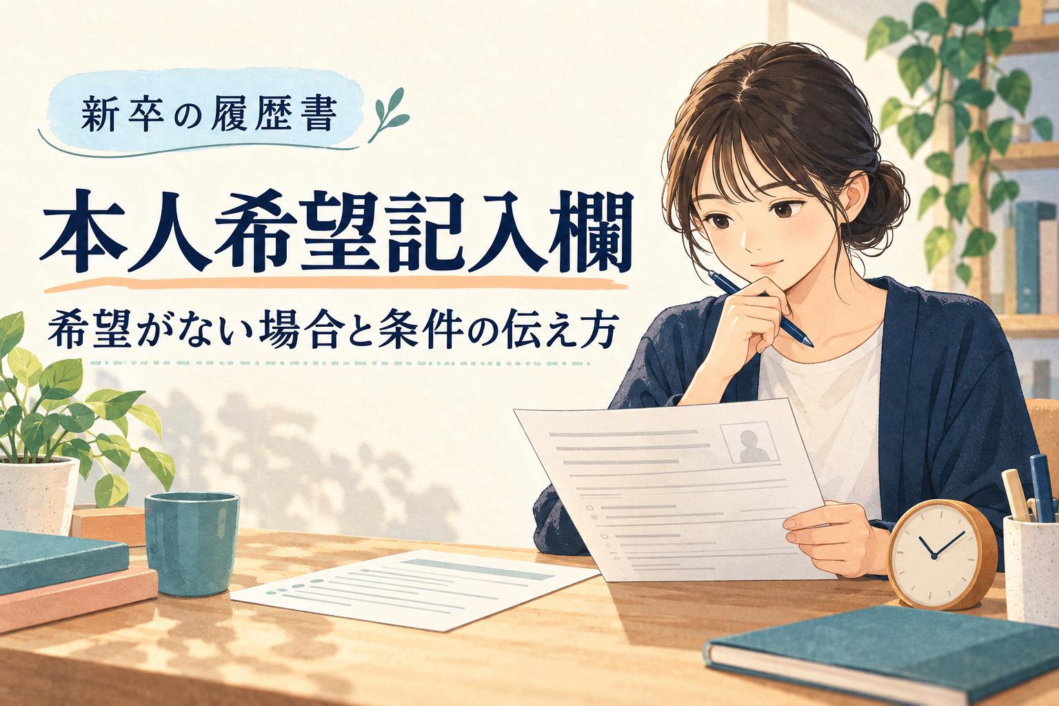 新卒の本人希望記入欄｜希望がない場合と条件の伝え方