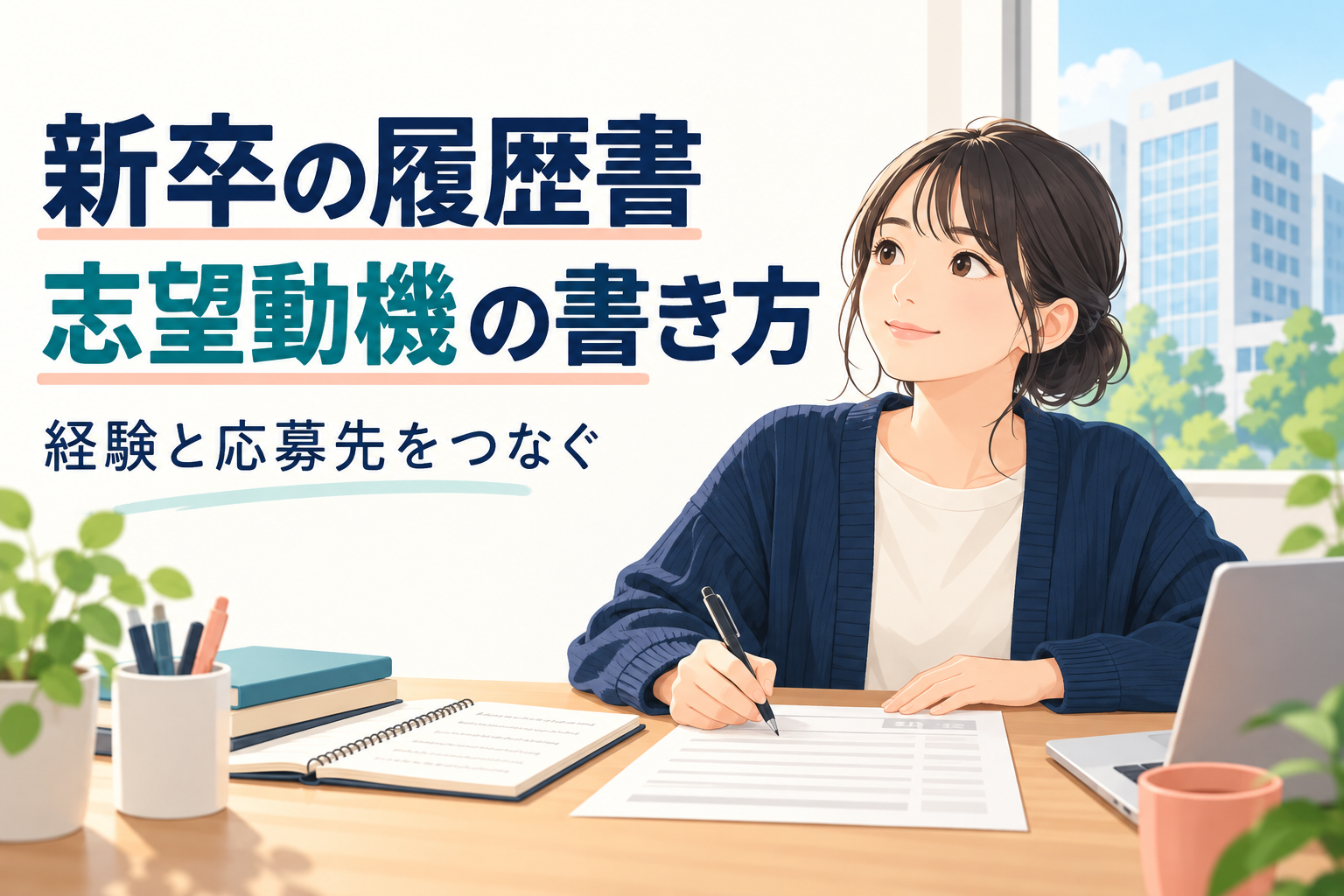 新卒の履歴書の志望動機｜例文を自分の経験と応募先に合わせる書き方