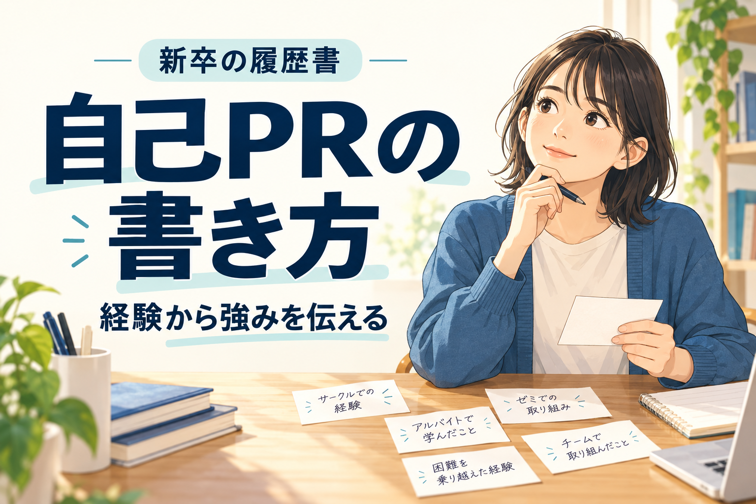 新卒の履歴書の自己PR｜経験を根拠に書く例文と短く整える方法