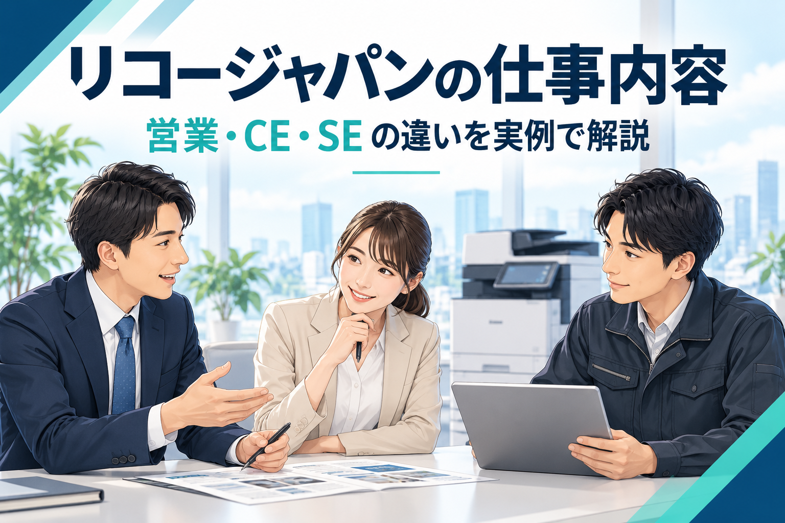 リコージャパンの仕事内容｜営業・CE・SEの違いを実例で解説